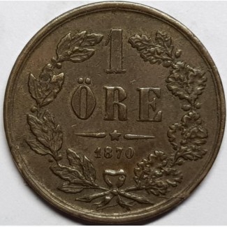 Швеция 1 эре 1870 год с24