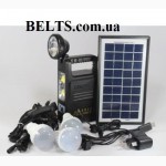 Аккумулятор - фонарь с солнечной батареей GD-8033 и 3 светодиодными лампами (солнечн