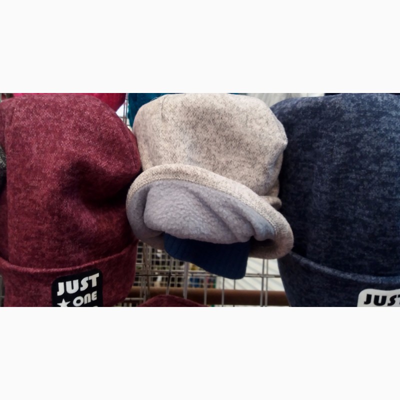 Фото 3. Тёплые мягкие зимние шапки на флисе для подростков, объём 50-58 см