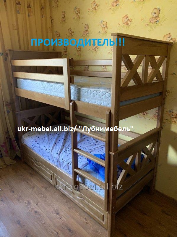 Фото 5. Кровать двухъярусная деревянная Тян, двоярусне (двоповерхове) ліжко
