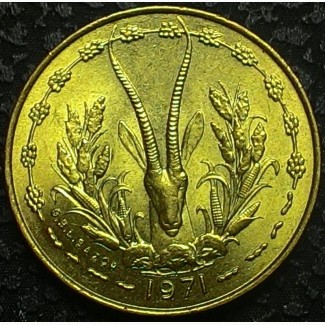 Западная Африка 5 франков 1971 год UNC!!! ОТЛИЧНОЕ СОСТОЯНИЕ