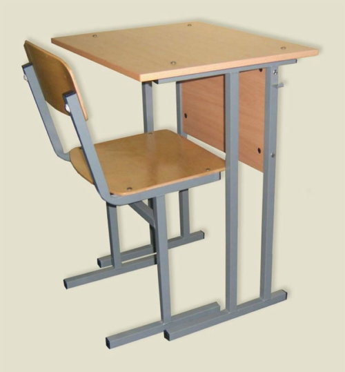 Фото 2. Парта (стол ученический) и стул ученический для учебных заведений