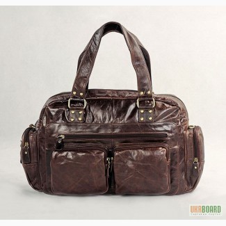 Продается большая стильная кожаная сумка тревелбег, винтажная кожа, унисекс