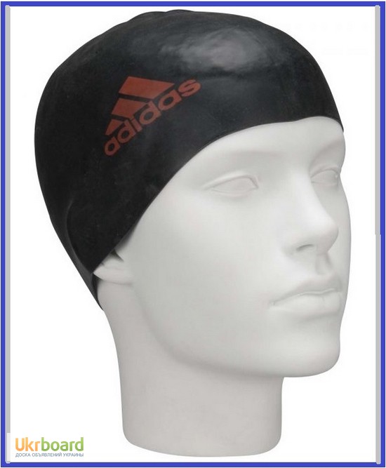 Фото 3. Детская шапочка для плавания Adidas Logo Silcap Y силиконовая черная