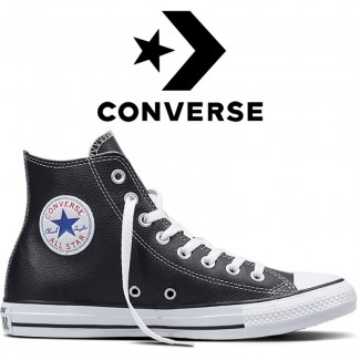 Кеды Converse All Star Чёрные Кожаные Конверсы 132170C