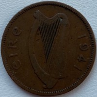 Ирландия 1/2 пенни 1941 год СОСТОЯНИЕ!!!!!!!! А379