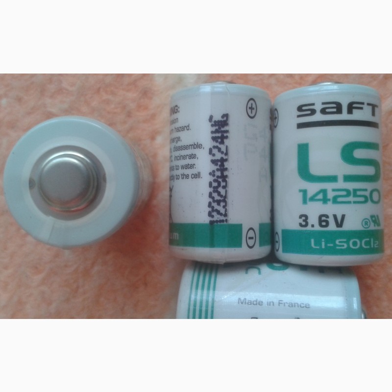 Фото 3. LS14250 - SAFT 1/2 AA Size, 3.6V, 1200 mAh, Li-SOCl2 - Батарейка Литиевая
