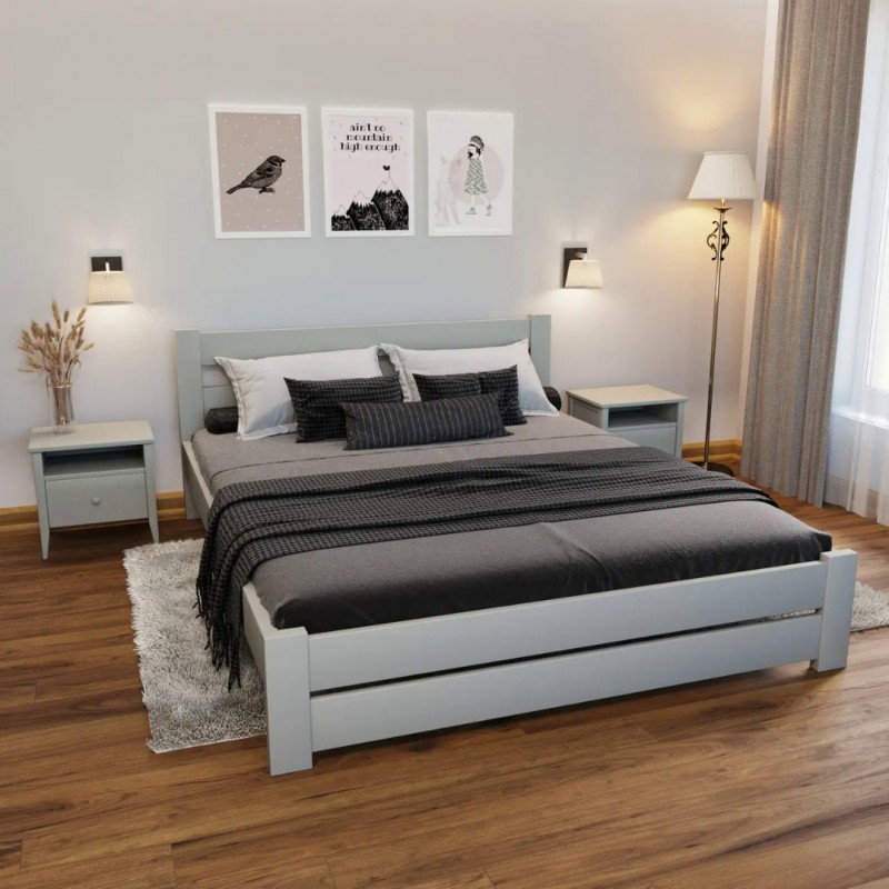 Фото 2. Деревяне двоспальне ліжко Мока арт від виробника