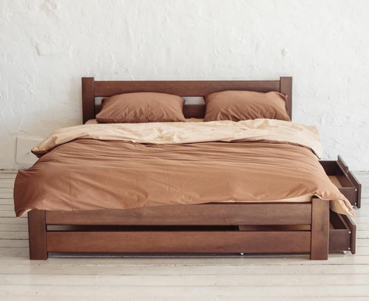 Фото 6. Деревяне двоспальне ліжко Мока арт від виробника