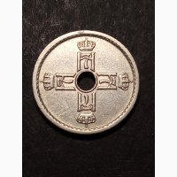 25 эре 1939г. Медно-никелевый сплав. Король Хокон VII. Конгсберг. Норвегия