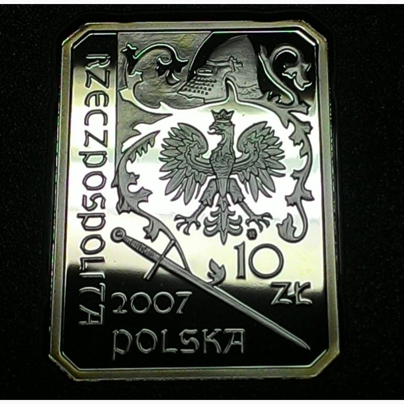 Фото 2. Польша 10 злотых 2007 СЕРЕБРО 925, ОТЛИЧНАЯ