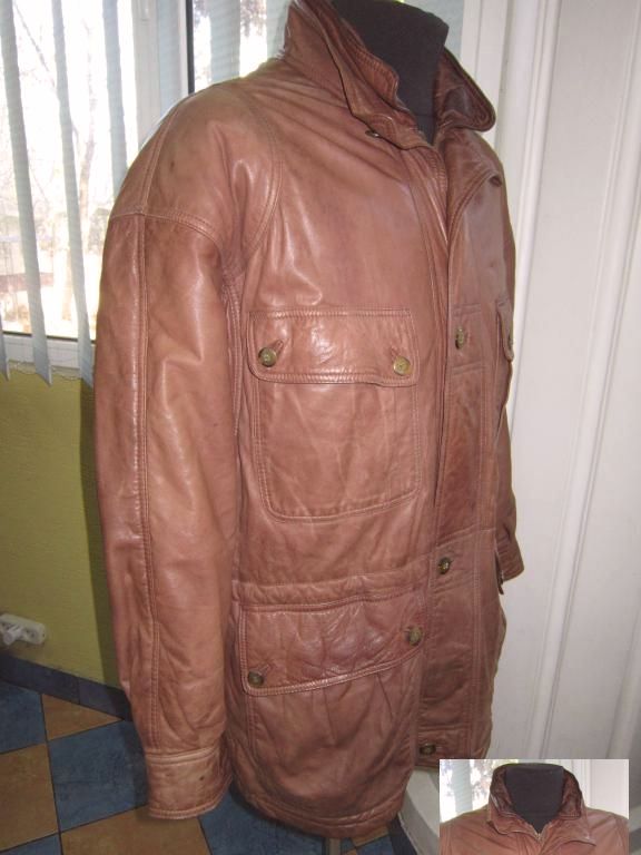 Фото 2. Утеплённая кожаная мужская куртка UOMO CLUB. Лот 313