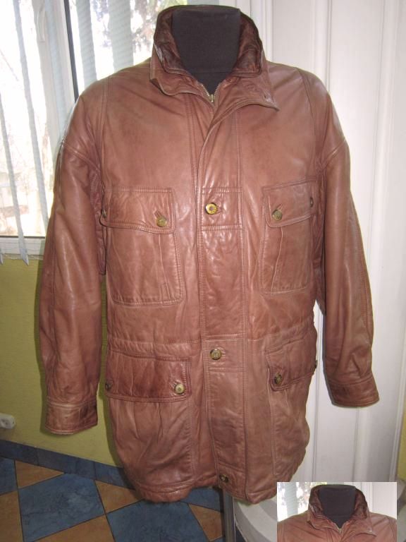 Фото 6. Утеплённая кожаная мужская куртка UOMO CLUB. Лот 313