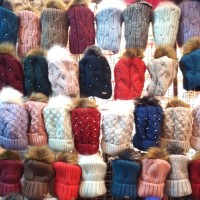 Тёплые зимние шапки на флисе для девочек ОГ 49 - 58 см