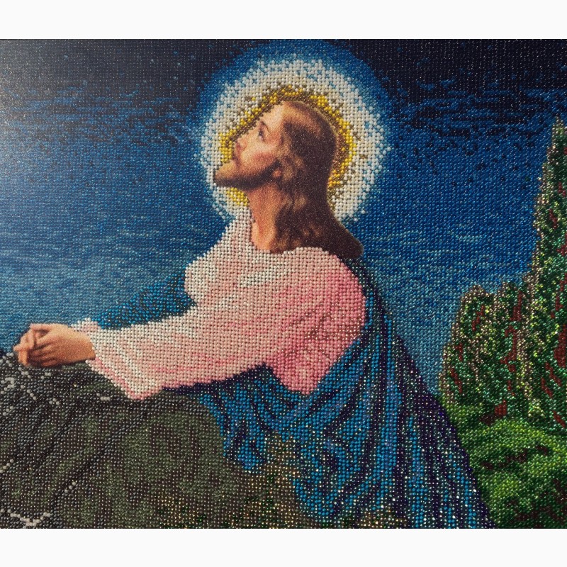 Фото 3. Продам ікону Ісус на оливній горі, вишиту бісером