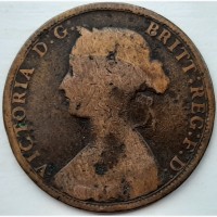 Англия 1/2 пенни 1862 год