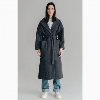 Женское пальто-халат Season Грэйс серого цвета