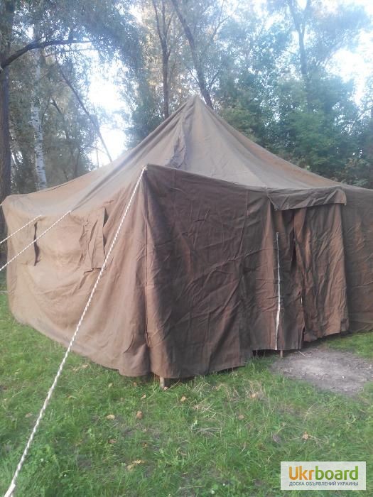 Фото 12. Палатка лагерная армейская, навесы, тенты брезентовые