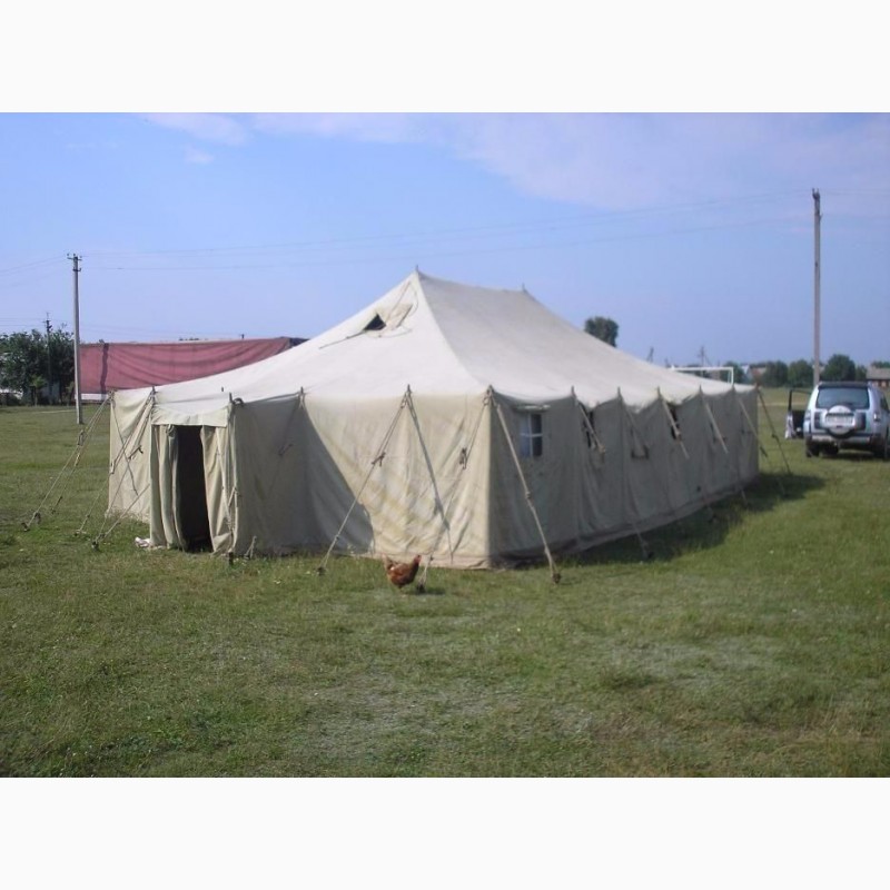 Фото 14. Палатка лагерная армейская, навесы, тенты брезентовые