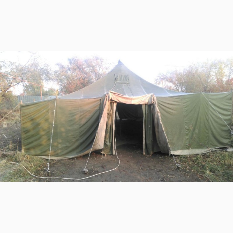 Фото 16. Палатка лагерная армейская, навесы, тенты брезентовые