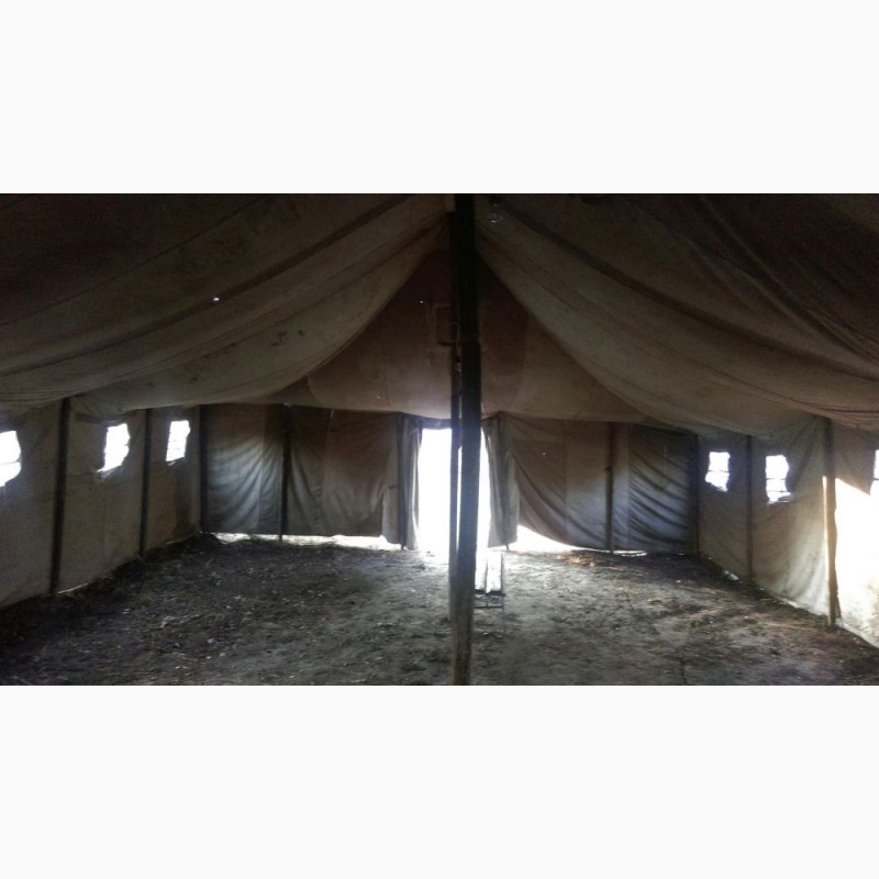 Фото 17. Палатка лагерная армейская, навесы, тенты брезентовые