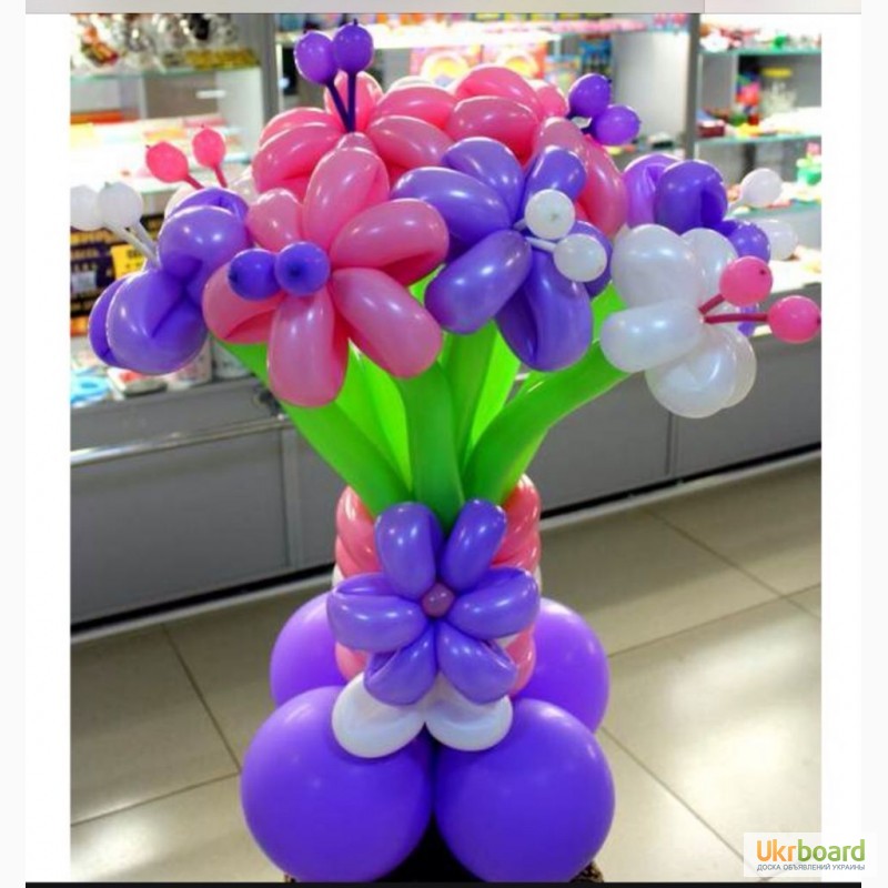 Фото 7. Цветы и букеты из воздушных шаров