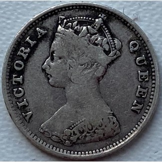 Гон Конг 10 центов 1895 год Серебро к33