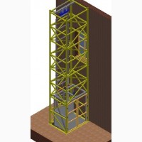 Подъёмник (лифт) шахтный снаружи здания г/п 500 кг
