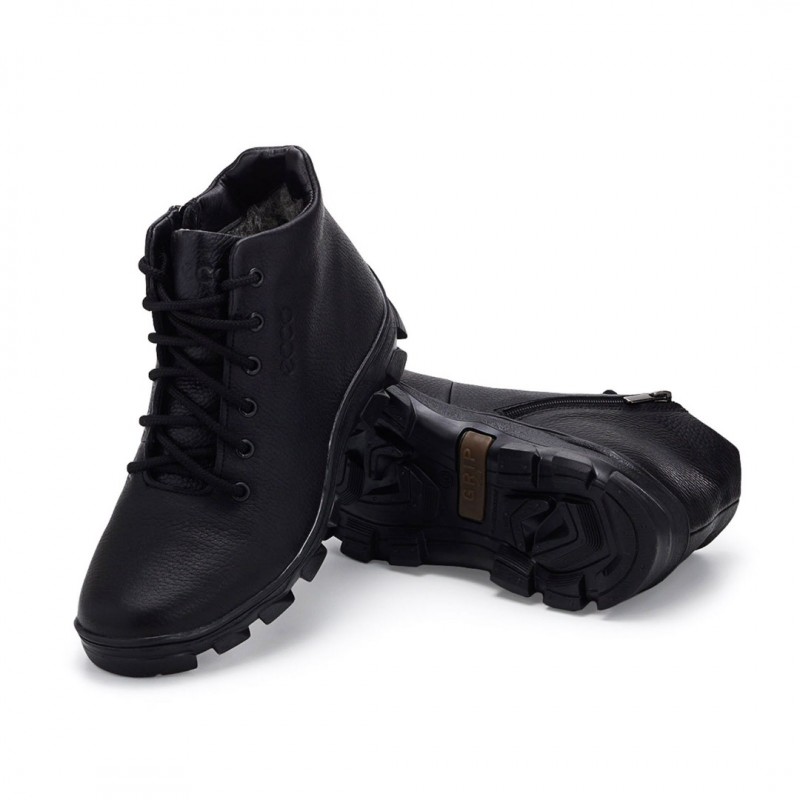 Фото 3. Мужские зимние ботинки.(Чоловічі черевики) из натуральной черной кожи.ECCO
