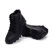 Мужские зимние ботинки.(Чоловічі черевики) из натуральной черной кожи.ECCO