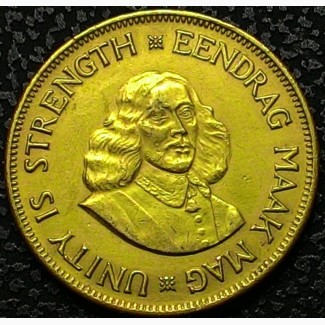 ЮАР 1 цент 1961 г. Латунь, дм. 31 мм, вес 9, 45 г