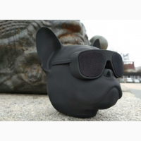 Аудио-колонка голова собаки в очках бульдог (Bluetooth) Портативная Bluetooth Колонка