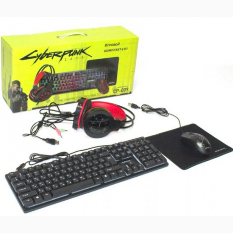 Фото 10. Комплект игровой CYBERPUNK CP-009 4в1 RGB (Клавиатура, мышь, наушники, коврик Игровой