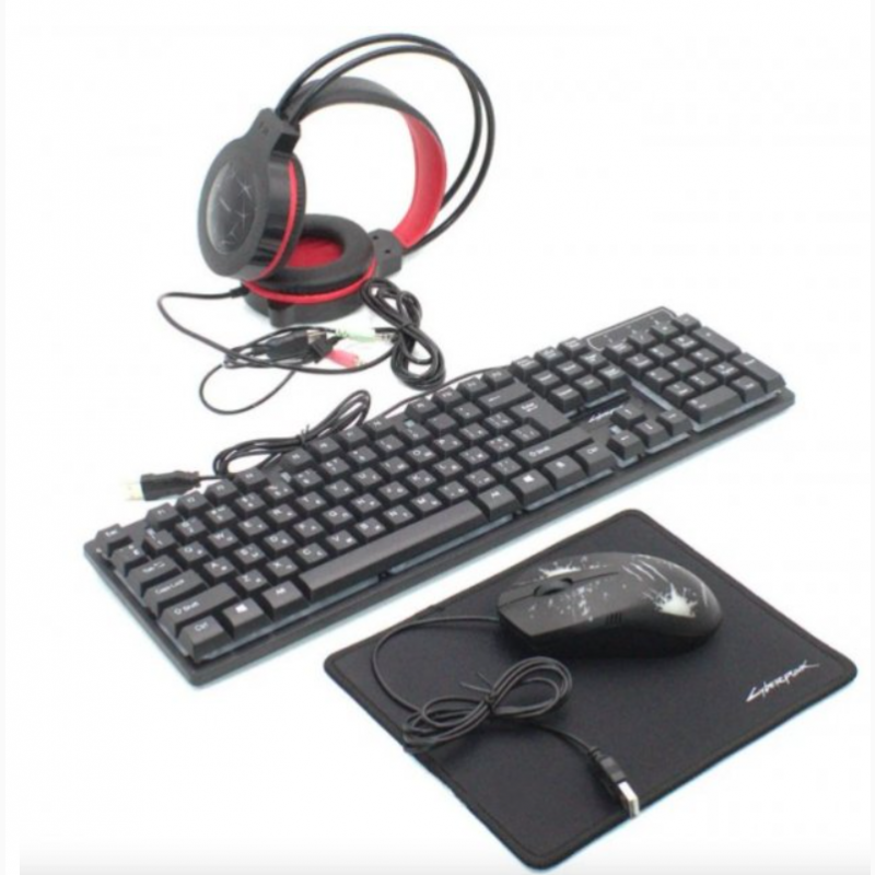 Фото 3. Комплект игровой CYBERPUNK CP-009 4в1 RGB (Клавиатура, мышь, наушники, коврик Игровой