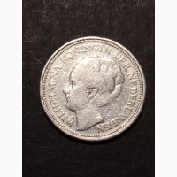 10 центов 1930г. Серебро. Королева Вильгельмина. Утрехт. Нидерланды