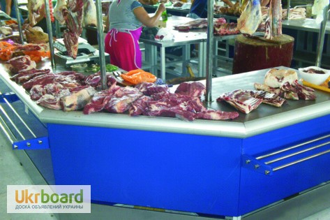 Фото 6. Холодильные прилавки для мяса. Торговый прилавок-стол мясной на рынок