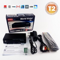 Т2 тюнер World Vision Foros Combo - 32 HD канала и Youtube, IPTV, Megogo, Погода и Почта