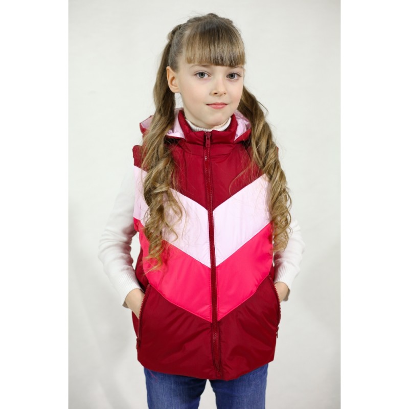 Фото 11. Демисезонные разноцветные куртки- жилетки для девочек 7 - 12 лет, цвета разные-S9944