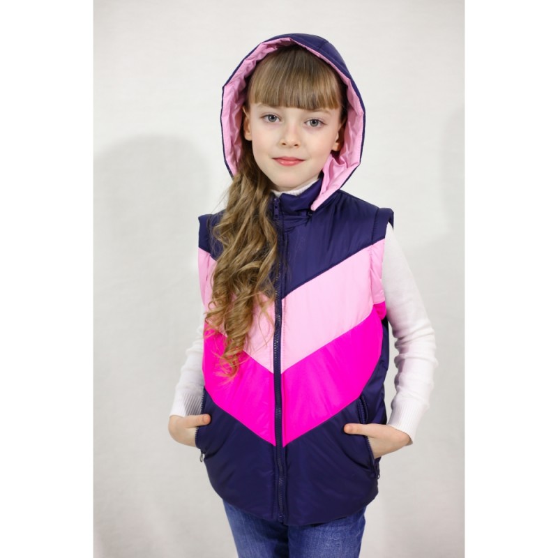 Фото 2. Демисезонные разноцветные куртки- жилетки для девочек 7 - 12 лет, цвета разные-S9944
