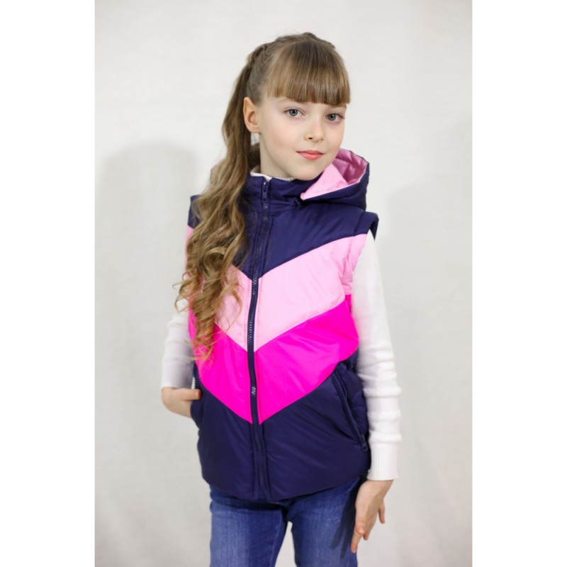 Фото 3. Демисезонные разноцветные куртки- жилетки для девочек 7 - 12 лет, цвета разные-S9944