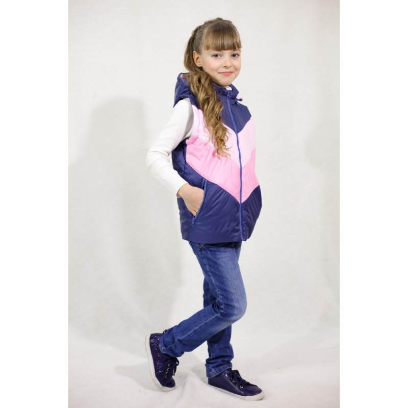 Фото 8. Демисезонные разноцветные куртки- жилетки для девочек 7 - 12 лет, цвета разные-S9944