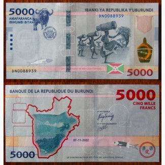 Банкнота 5000 франків Бурунді 2022