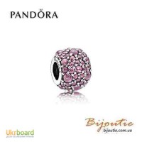 Оригинал PANDORA шарм розовые мерцающие капли 791755НCZ