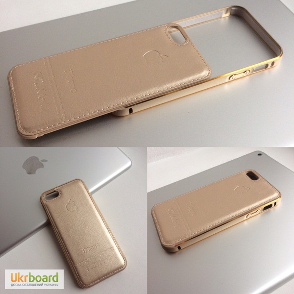 Фото 5. Алюминиевый бампер с кожаной крышкой на iPhone 5/5S