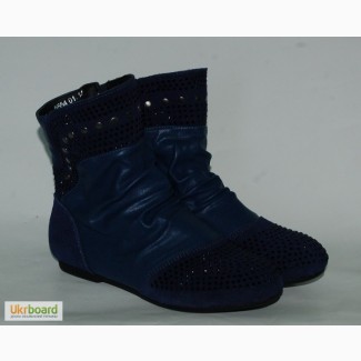 Демисезонные ботинки для девочек Шалунишка арт.5554 темно-синий