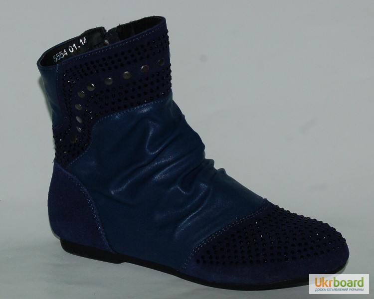 Фото 2. Демисезонные ботинки для девочек Шалунишка арт.5554 темно-синий