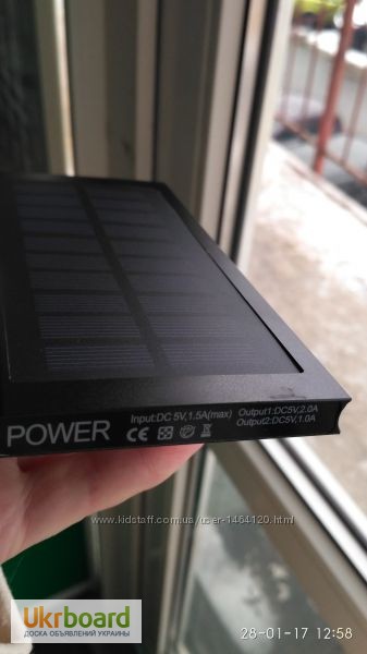 Фото 5. Солнечное зарядное устройство 10000mah. Аккумулятор на солнечной батареи Solar Power Bank