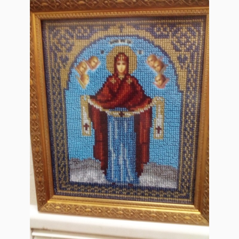 Фото 3. Продам икону вышитую бисером Покрова