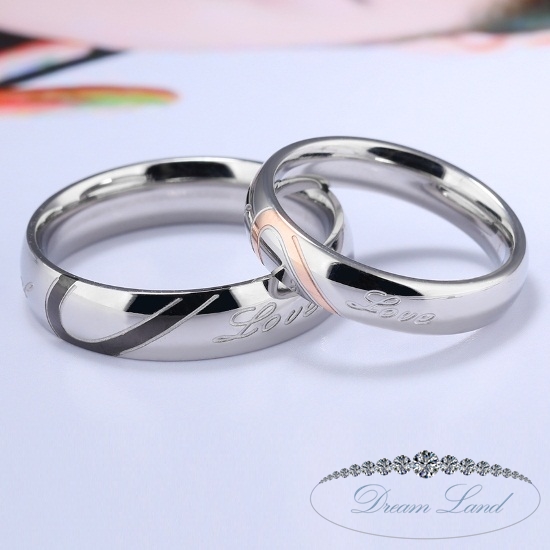 Фото 2. Два сердца Парные кольца для влюбленных из нержавеющей медицинской стали. кольцо