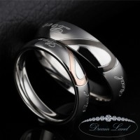 Два сердца Парные кольца для влюбленных из нержавеющей медицинской стали. кольцо